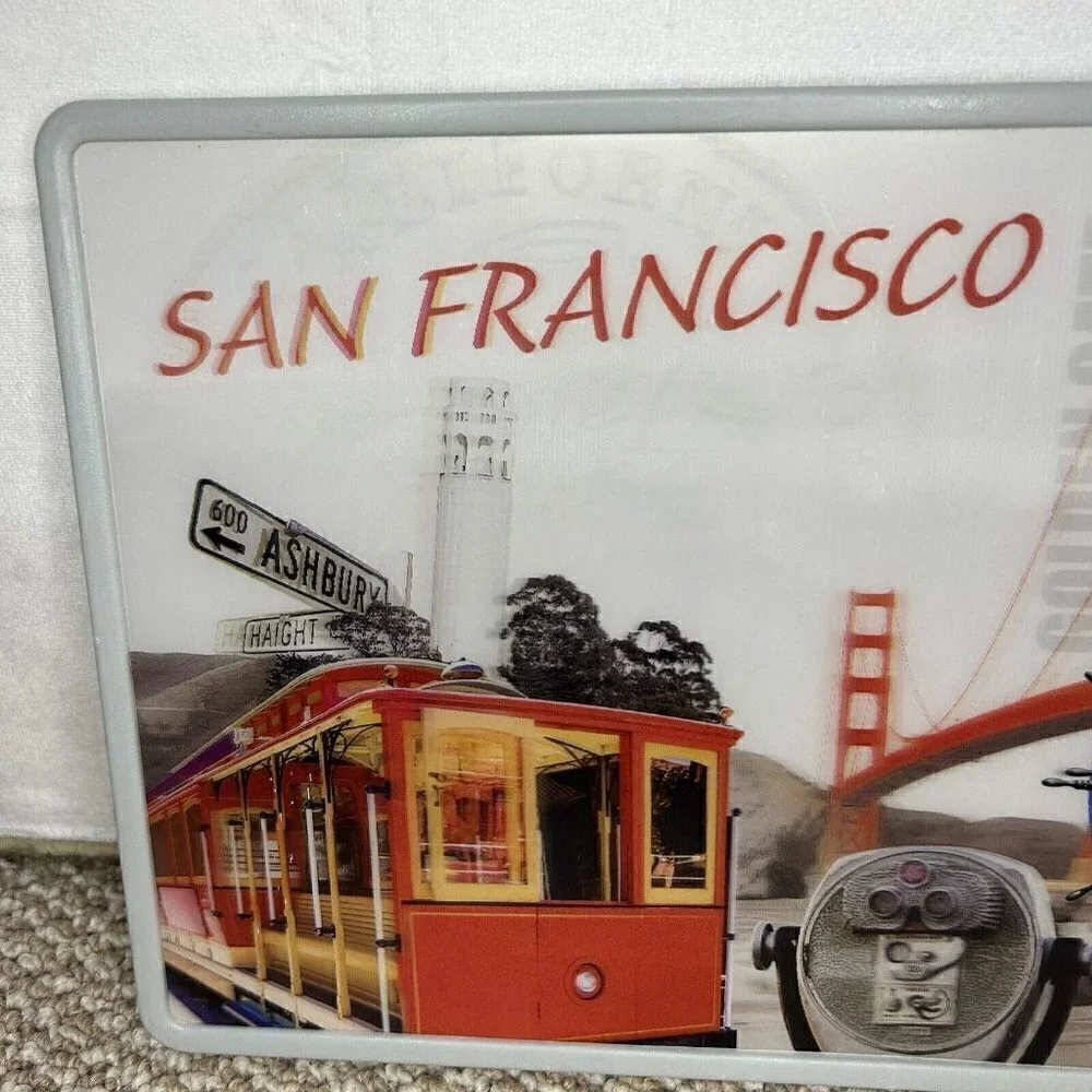 Cuisinart Cutting Board San Francisco Postcard Theme 14.5